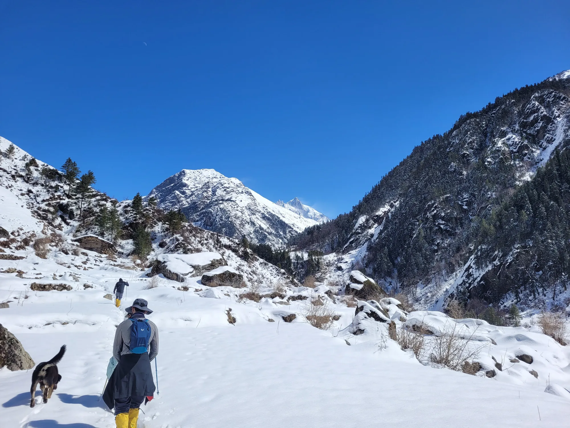 sun in winter trekking