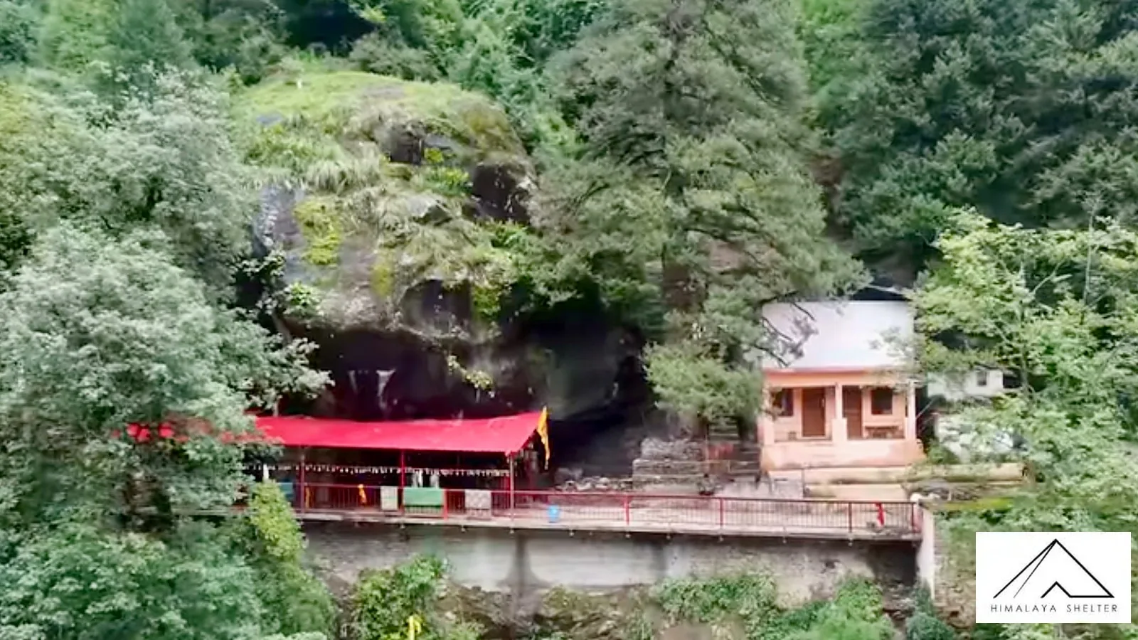 Kalpeshwar temple at the mouth of a rock cave in the Urgam Valley, Uttarakhand