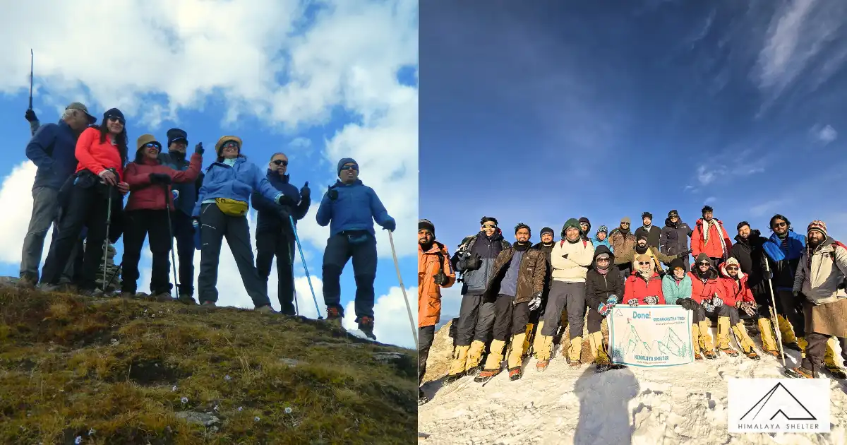 Trekkers At Kuari Pass & Kedarkantha Trek
