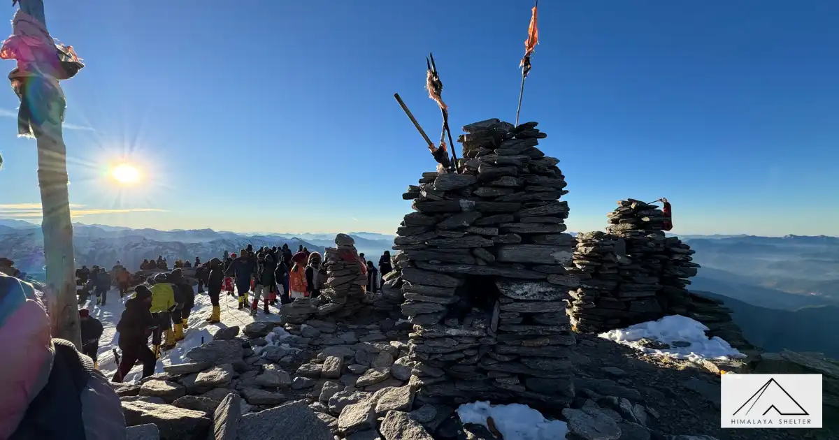 Shiva Temple On Top Of Kedarkantha